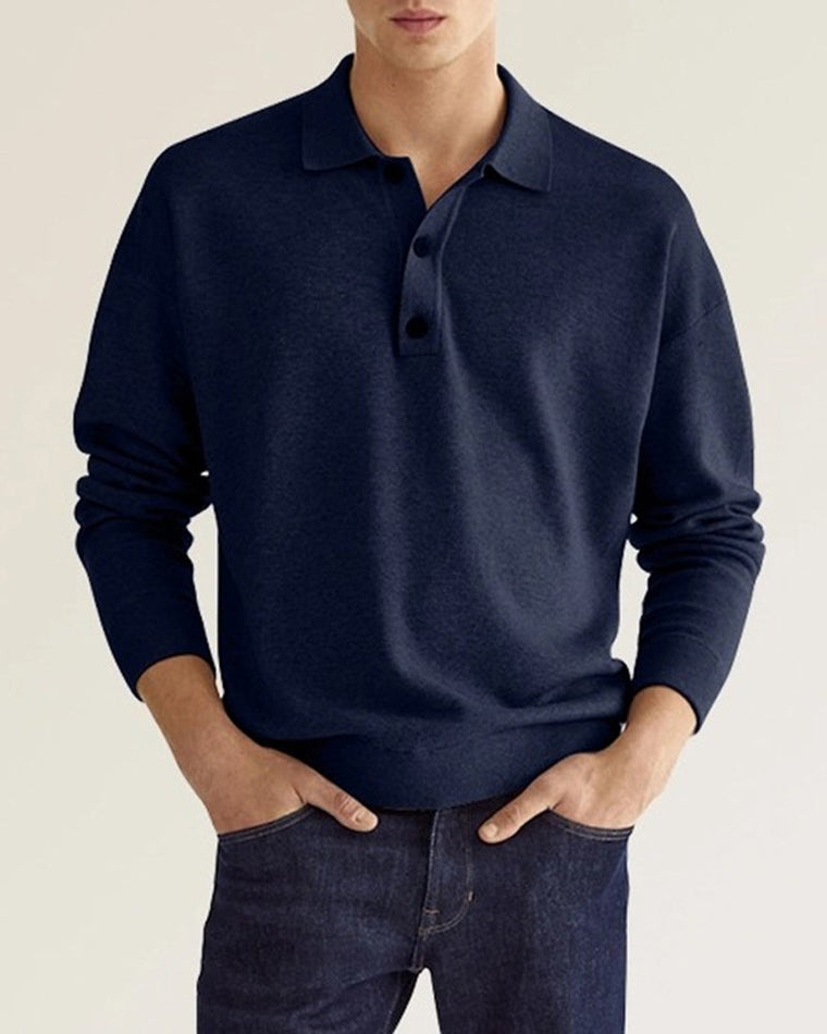 Jantje | Herenoverhemd met lange mouwen en knoopsluiting in de kleur Donkerblauw voor heren in stijl ideaal voor de herfst.