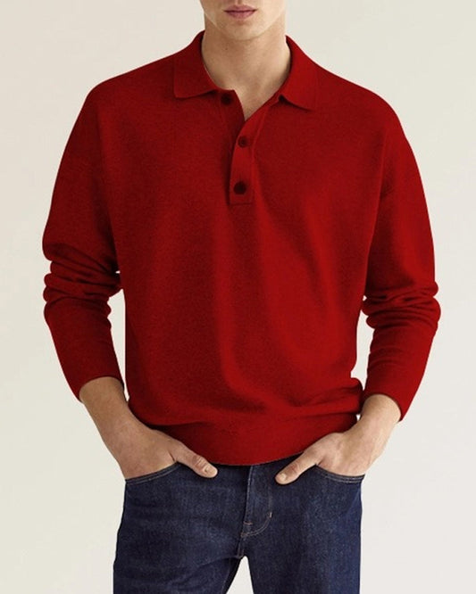 Jantje | Herenoverhemd met lange mouwen en knoopsluiting in de kleur Rood voor heren in stijl ideaal voor de herfst.
