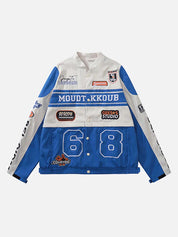 Jasper | Baseball motorjack in de kleur Blauw voor heren in Streetwear stijl geschikt voor alle seizoenen.