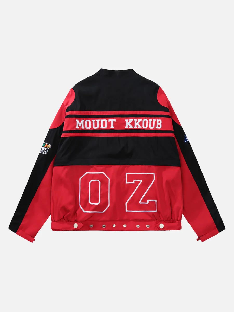 Jasper | Baseball motorjack in de kleur Rood voor heren in Streetwear stijl geschikt voor alle seizoenen.