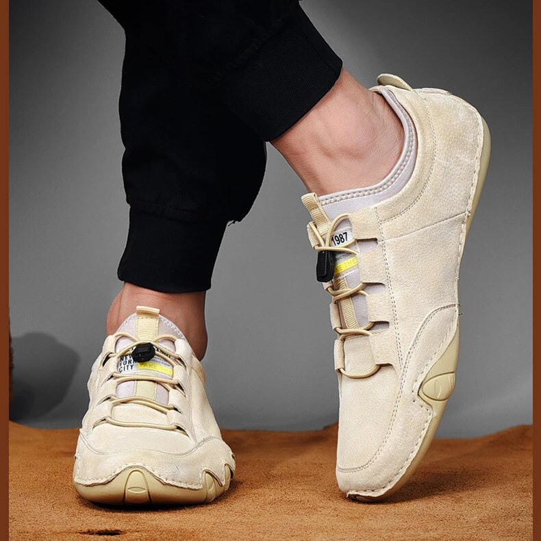 Jasper | Echte leren heren loafers voor mannen in de kleur Beige voor heren in Smart-casual stijl ideaal voor de herfst.