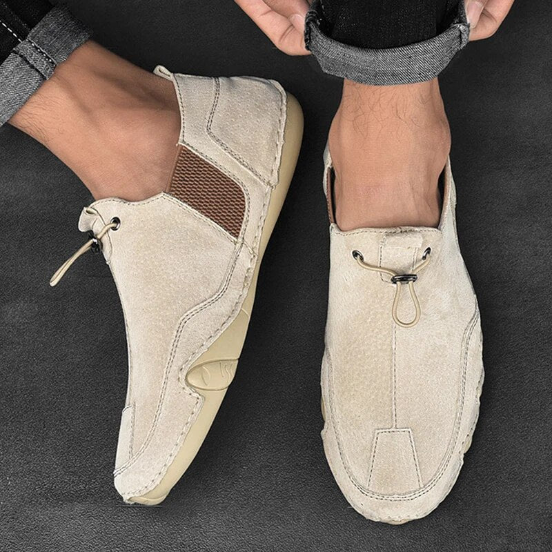 Jasper | Echte leren heren loafers voor mannen in de kleur Khaki voor heren in Smart-casual stijl ideaal voor de herfst.