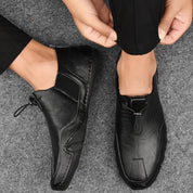 Jasper | Echte leren heren loafers voor mannen in de kleur Zwart voor heren in Smart-casual stijl ideaal voor de herfst.