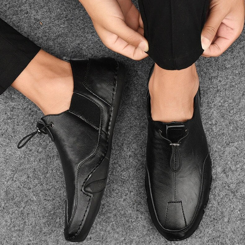 Jasper | Echte leren heren loafers voor mannen in de kleur Zwart voor heren in Smart-casual stijl ideaal voor de herfst.