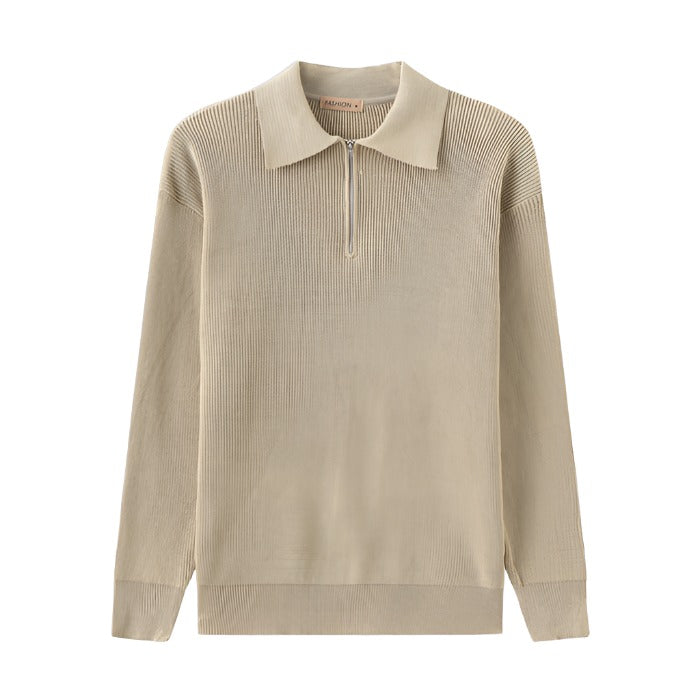 Jasper | Halve rits trui in de kleur Beige voor heren in stijl ideaal voor de winter
