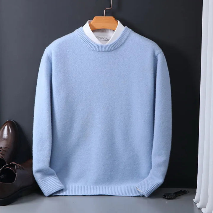 Jasper | Kasjmier pullover voor heren in de kleur Lichtblauw voor heren in Heritage stijl ideaal voor de herfst.