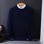 Jasper | Kasjmier pullover voor heren in de kleur Marineblauw voor heren in Heritage stijl ideaal voor de herfst.