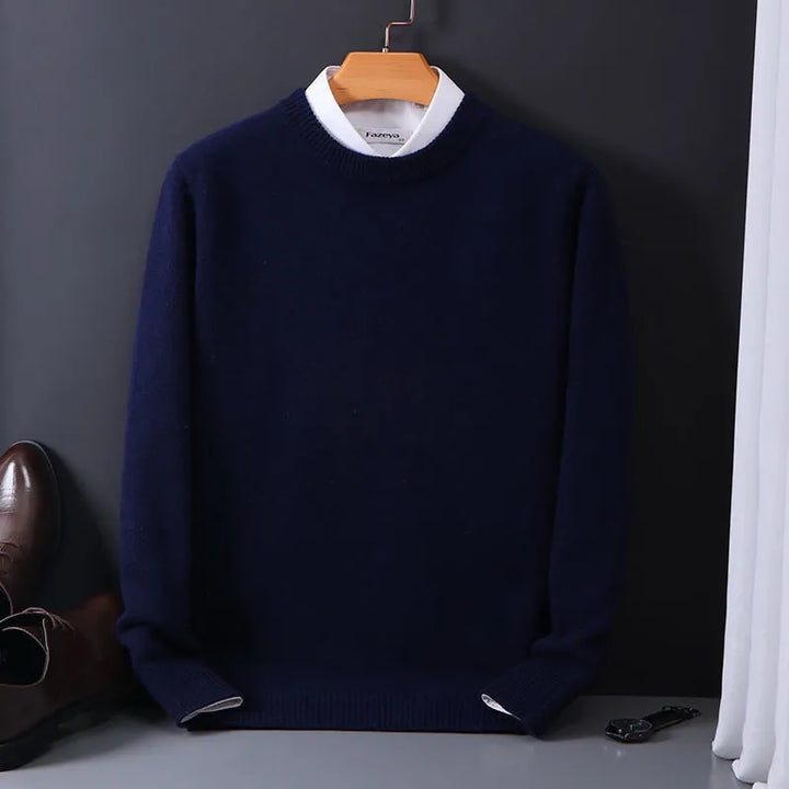 Jasper | Kasjmier pullover voor heren in de kleur Marineblauw voor heren in Heritage stijl ideaal voor de herfst.