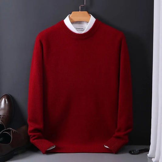 Jasper | Kasjmier pullover voor heren in de kleur Rood voor heren in Heritage stijl ideaal voor de herfst.
