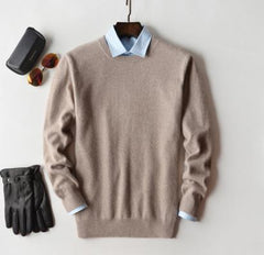 Jasper | Stijlvolle herentrui van kasjmier in de kleur Beige voor heren in Heritage stijl ideaal voor de herfst.