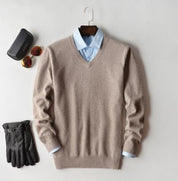 Jasper | Stijlvolle herentrui van kasjmier in de kleur Beige voor heren in Heritage stijl ideaal voor de herfst.