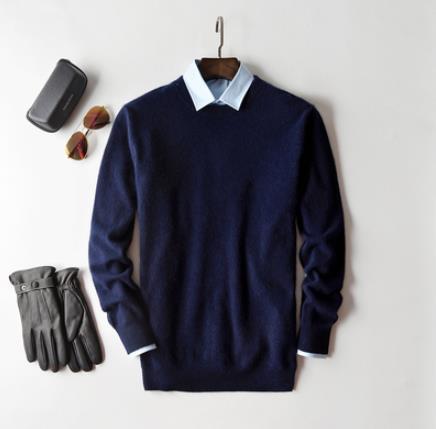 Jasper | Stijlvolle herentrui van kasjmier in de kleur Donkerblauw voor heren in Heritage stijl ideaal voor de herfst.