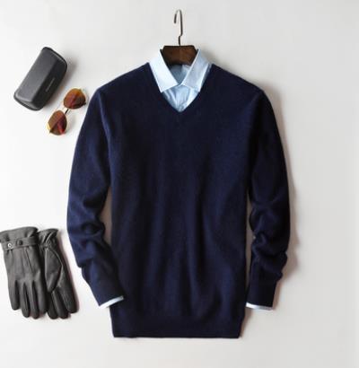 Jasper | Stijlvolle herentrui van kasjmier in de kleur Donkerblauw voor heren in Heritage stijl ideaal voor de herfst.