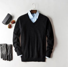 Jasper | Stijlvolle herentrui van kasjmier in de kleur Zwart voor heren in Heritage stijl ideaal voor de herfst.