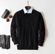 Jasper | Stijlvolle herentrui van kasjmier in de kleur Zwart voor heren in Heritage stijl ideaal voor de herfst.
