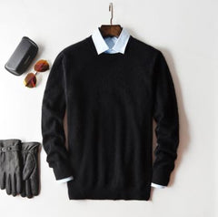 Jasper | Stijlvolle herentrui van kasjmier in de kleur Zwart voor heren in Heritage stijl ideaal voor de herfst.