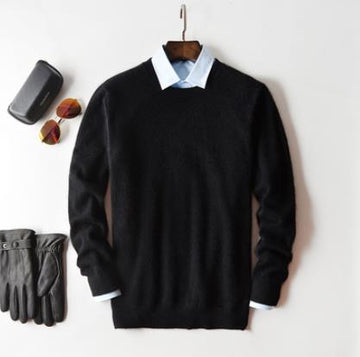 Jasper | Stijlvolle herentrui van kasjmier in de kleur Zwart voor heren in Heritage stijl ideaal voor de herfst.