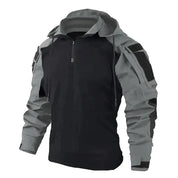 Jasper | Tactische herenpullover met capuchon in de kleur Grijs voor heren in Outdoor stijl ideaal voor de herfst.