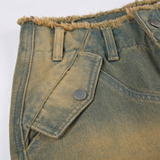 Jeanne | Gewassen cargojeans voor dames in de kleur Grijs voor dames in Outdoor stijl ideaal voor de winter