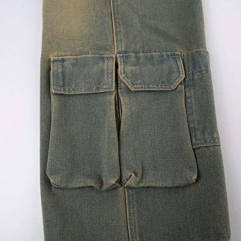 Jeanne | Gewassen cargojeans voor dames in de kleur Grijs voor dames in Outdoor stijl ideaal voor de winter