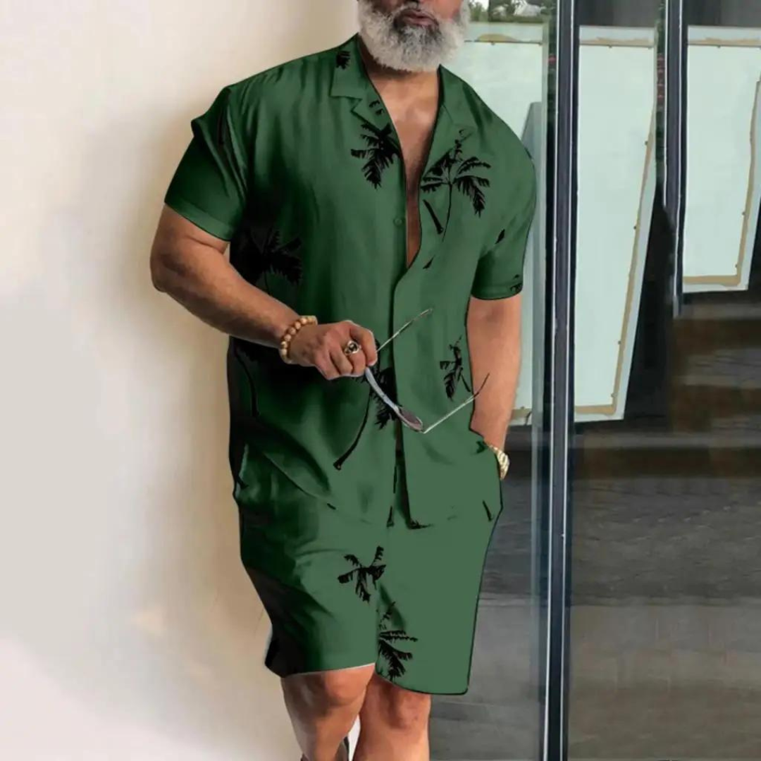 Jelle | Oversized strand heren set in de kleur Groen voor heren in Beach stijl ideaal voor de zomer.