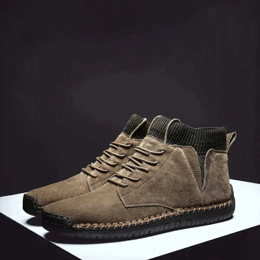 Jered | Stijlvolle leren laarzen in de kleur Khaki voor heren in stijl ideaal voor de herfst.