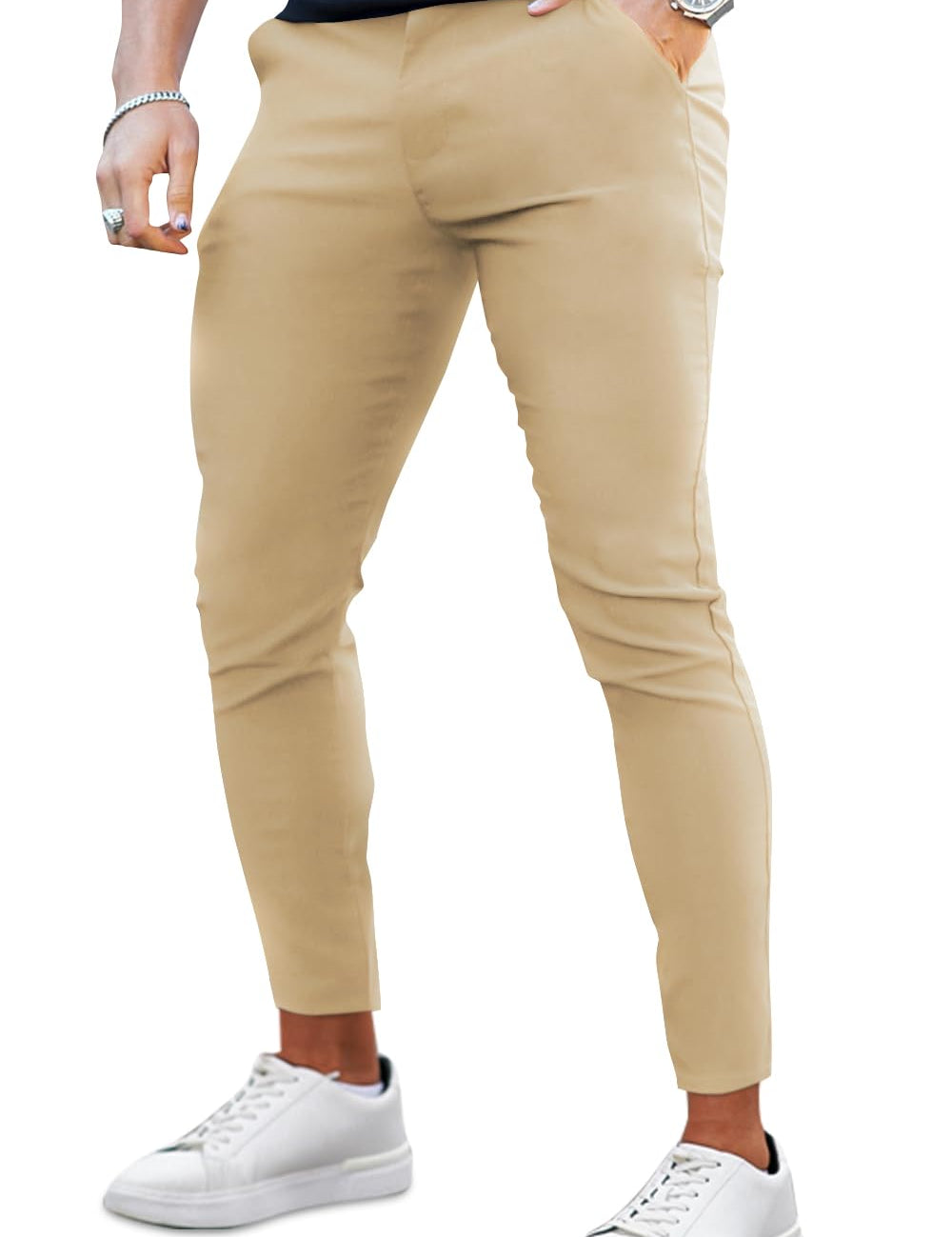 Jeroen | Casual herenjeans in verschillende kleuren in de kleur Beige voor heren in stijl geschikt voor alle seizoenen.