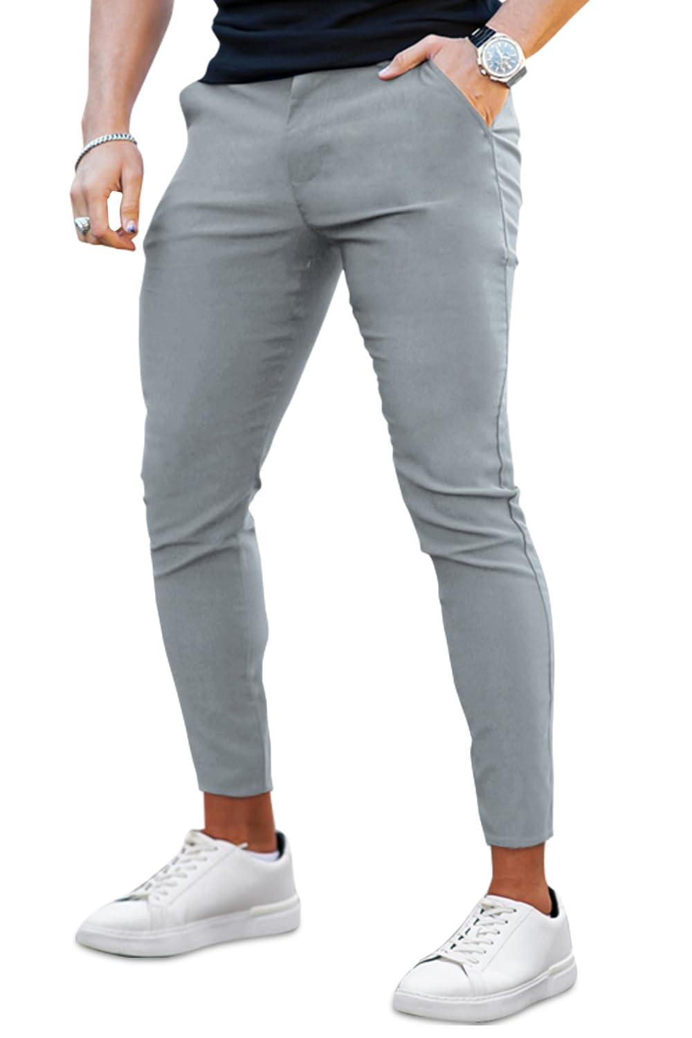 Jeroen | Casual herenjeans in verschillende kleuren in de kleur Grijs voor heren in stijl geschikt voor alle seizoenen.