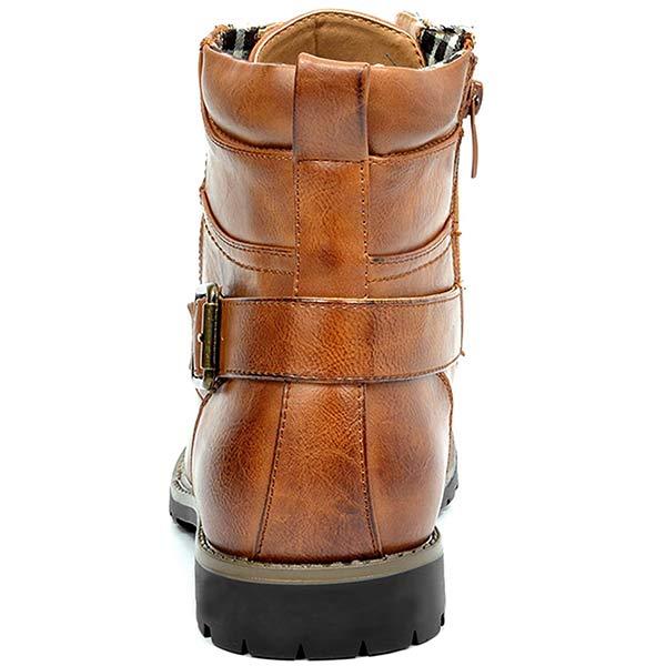Jesse | Heren leren laarzen met dubbele rits in de kleur Geel voor heren in stijl ideaal voor de winter