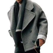 Joep | Jas Gebreid met Ruches in de kleur Donkergrijs voor heren in stijl ideaal voor de herfst.