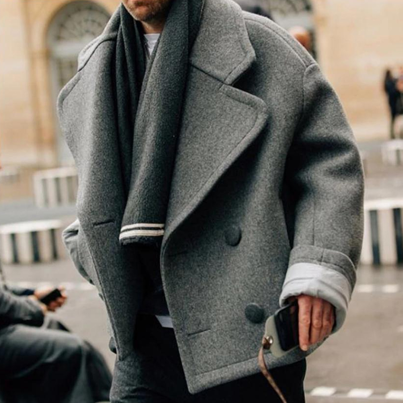 Joep | Jas Gebreid met Ruches in de kleur Donkergrijs voor heren in stijl ideaal voor de herfst.