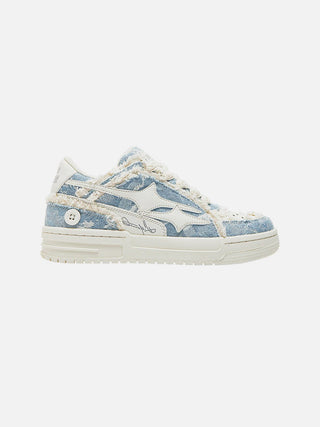 Joep | Robuuste heren sneakers met sterren in de kleur Blauw voor heren in Casual stijl geschikt voor alle seizoenen.