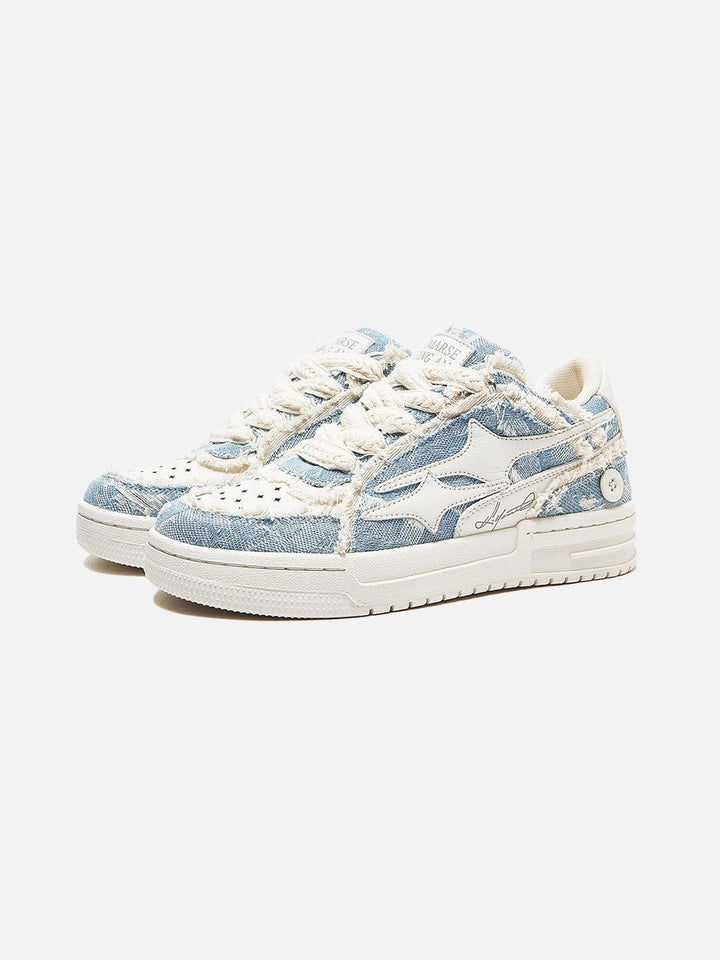Joep | Robuuste heren sneakers met sterren in de kleur Blauw voor heren in Casual stijl geschikt voor alle seizoenen.