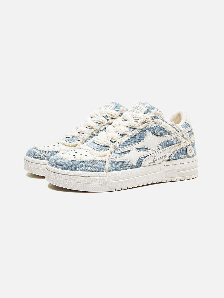 Joep | Robuuste heren sneakers met sterren in de kleur Blauw voor heren in Casual stijl geschikt voor alle seizoenen.