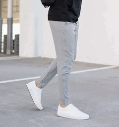 Johan | Winterse stretch broek in de kleur Lichtblauw voor heren in stijl ideaal voor de winter