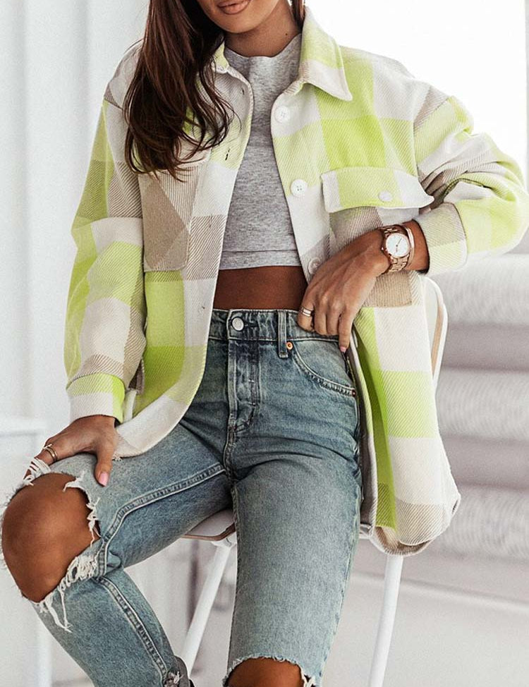 Johanne | Modieus Oversized Blouse in de kleur Groen voor dames in Streetwear stijl ideaal voor de herfst.