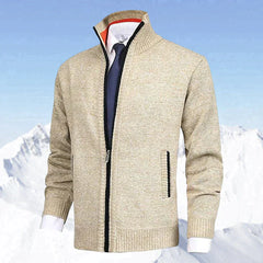 John | Elegant heren vest met rits, kraag en zakken in de kleur Beige voor heren in stijl ideaal voor de herfst.