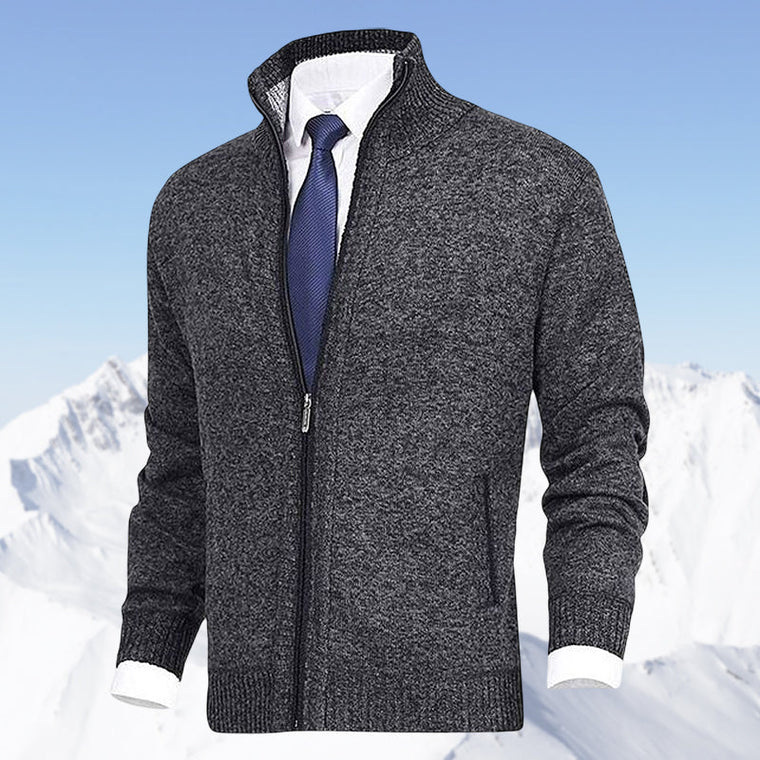 John | Elegant heren vest met rits, kraag en zakken in de kleur Donkergrijs voor heren in stijl ideaal voor de herfst.