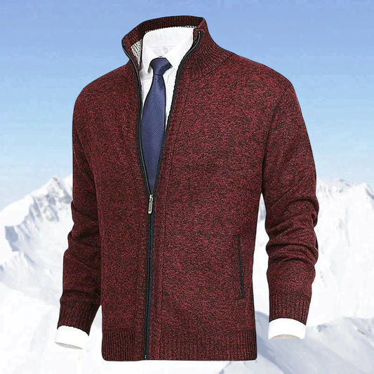 John | Elegant heren vest met rits, kraag en zakken in de kleur Donkerrood voor heren in stijl ideaal voor de herfst.
