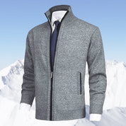 John | Elegant heren vest met rits, kraag en zakken in de kleur Grijs voor heren in stijl ideaal voor de herfst.