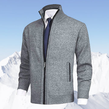 John | Elegant heren vest met rits, kraag en zakken in de kleur Grijs voor heren in stijl ideaal voor de herfst.