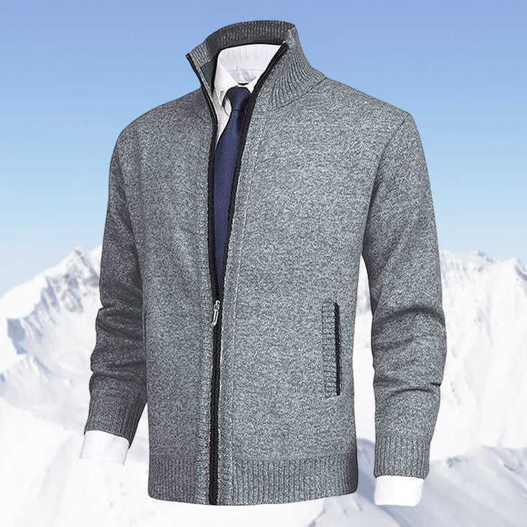 John | Elegant heren vest met rits, kraag en zakken in de kleur Grijs voor heren in stijl ideaal voor de herfst.