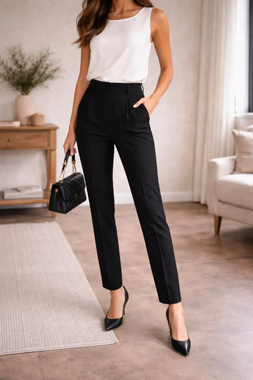 Hoge taille rechte broek