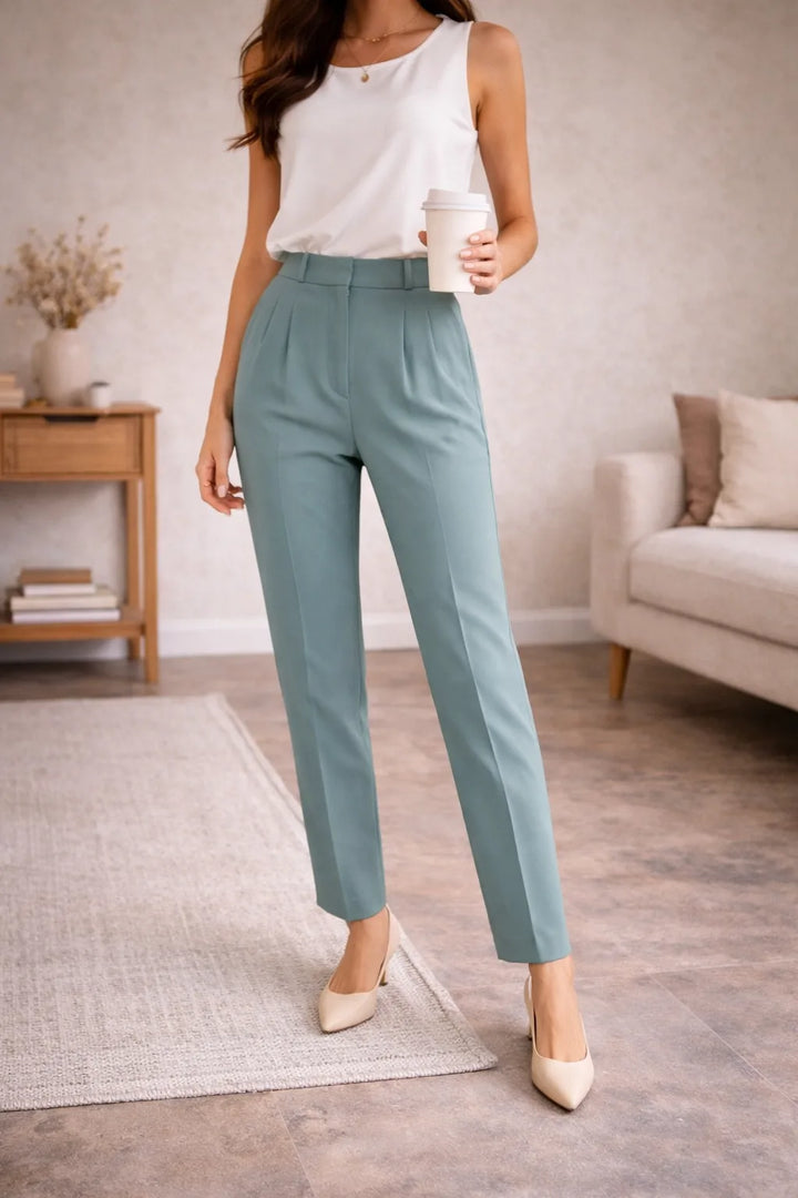 Hoge taille rechte broek