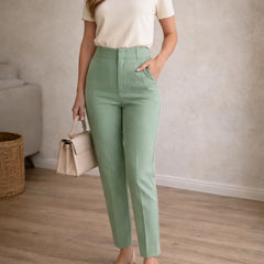 Hoge taille rechte broek