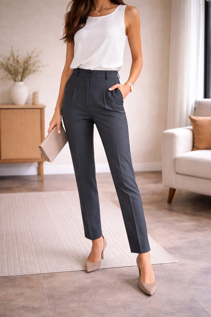 Hoge taille rechte broek