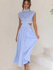 Jolijn | Elegante maxi jurk in de kleur Lichtblauw voor dames in stijl ideaal voor de herfst.