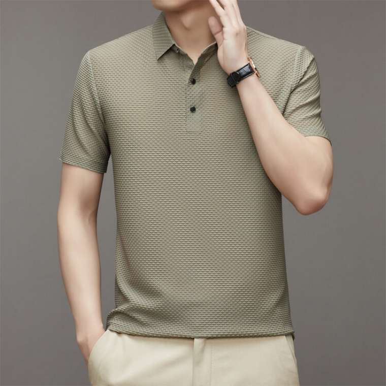 Jonny | Stijlvol Poloshirt in de kleur Khaki voor heren in Casual stijl geschikt voor alle seizoenen.
