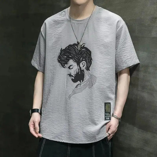 Joost | Casual T-shirts met ronde nek in de kleur Grijs voor heren in stijl ideaal voor de lente.