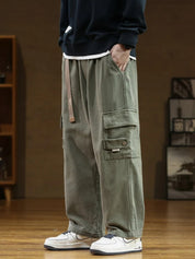 Jordi | Cargo Broek voor de Herfst in de kleur Groen voor heren in Outdoor stijl ideaal voor de herfst.